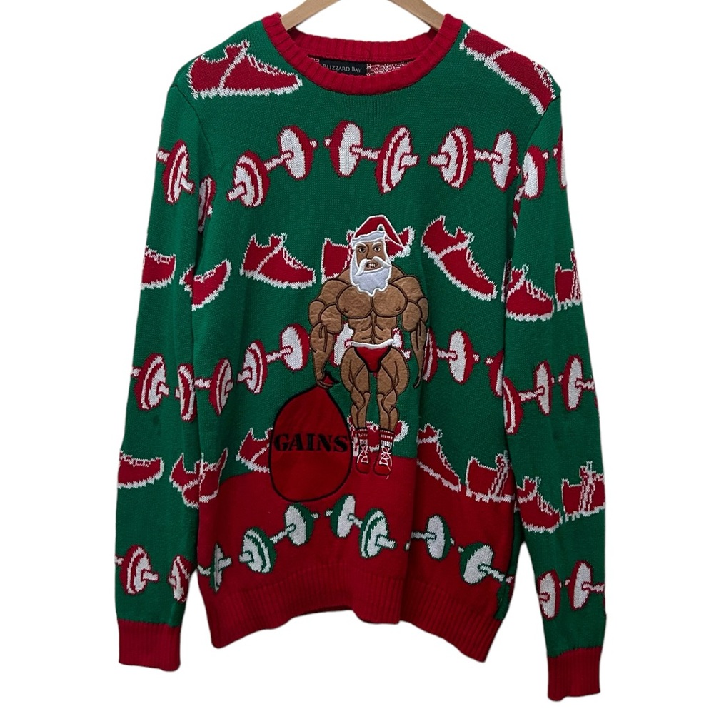 Blizzard Bay CrossFit Weightlifting Santa Ugly Christmas Sweater
